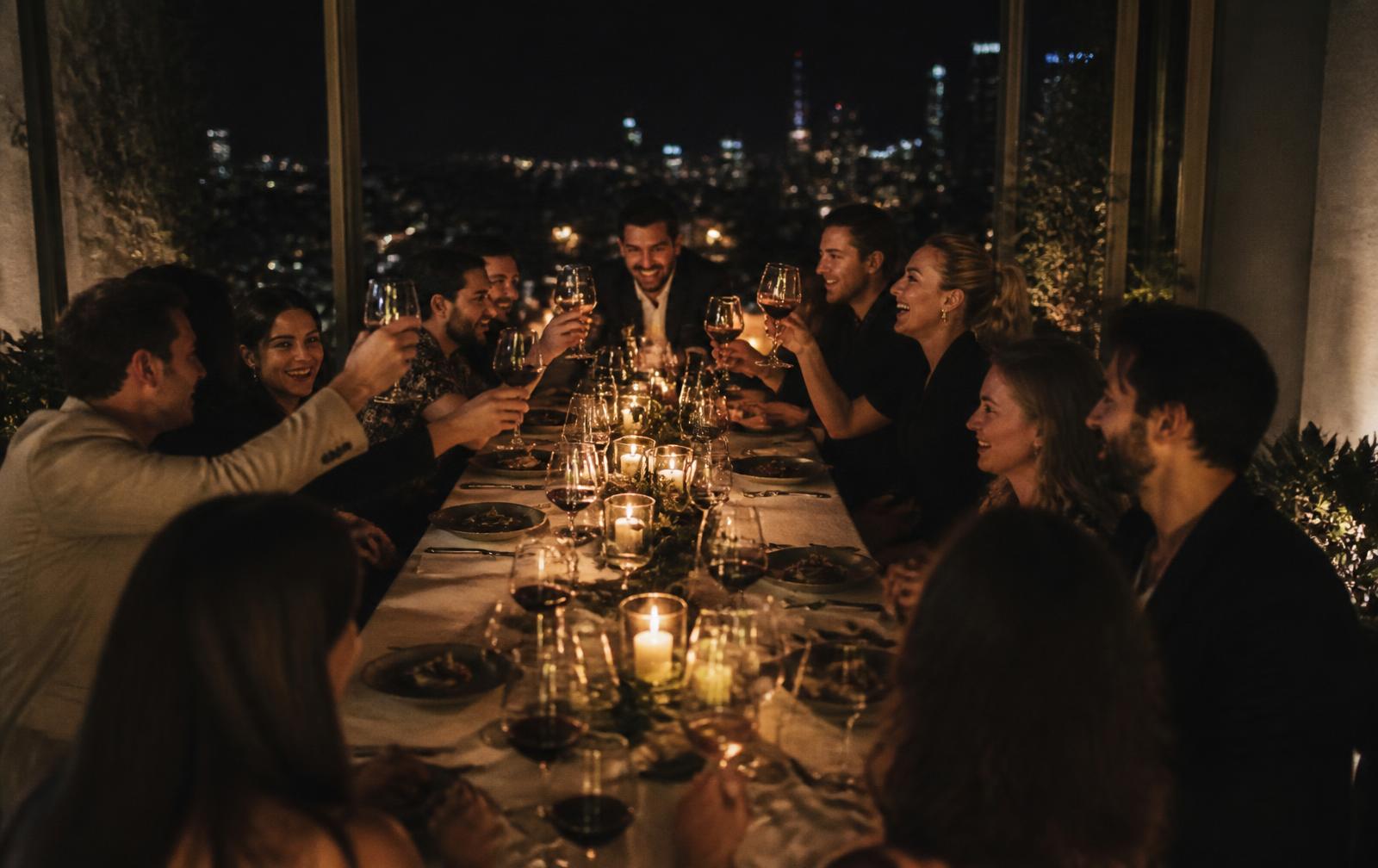 One long table, the night before