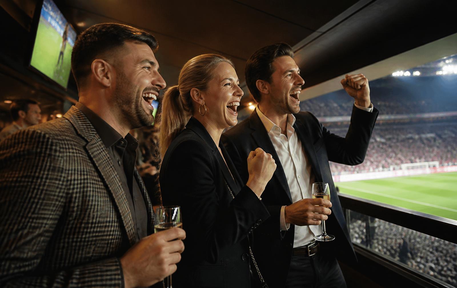Members watching from a private box